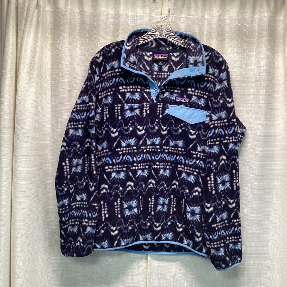 Patagonia Synchilla Lightweight Snap-T Fleece Pullover SNDY Blue Women M Fall